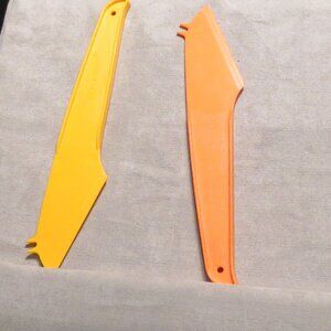 Lot of 2 Vintage Tupperware Cheese Slicer Knives in Orange #1223